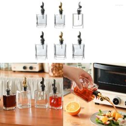 Storage Bottles Coffee Syrup Dispenser Glass Oil Container With Stainless Pourer Bottle Vinegar