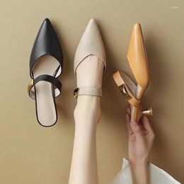 Dress Shoes BCEBYL 2024 Summer Arrival Sexy Elegant High Heels Simple Slippers Stiletto Muller Low Heel Women's