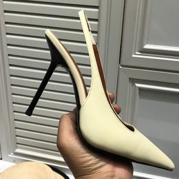 2024 scarpe eleganti da donna di nuova moda tacchi alti squisito e confortevole lettera da donna con cinturino in pelle corta con tacco alto 35-42 metri
