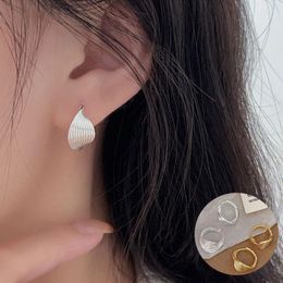Hoop Earrings 925 Sterling Silver Geometric Earring For Women Girl Simple Irregular Twist Texture Design Jewellery Party Gift Drop