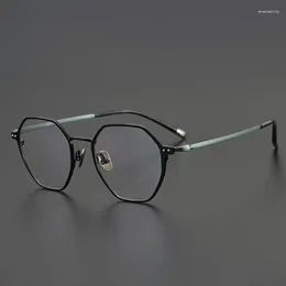 Sunglasses Frames 2024 Arrive Light Luxury Cool Black Polygonal Glasses Frame For Men And Women Hand Craft Flexible Titanium Eyeglasses