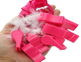 Pink Fluffy feather whistle blowing fun whistle necklace hen party night do accessory stage funny joke noise maker concert cheer p1095835