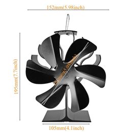 1pc, 6-blade Heater Fan, Non Electric for Wood, Thermoelectric Fan Thanksgiving Halloween Christmas Gift Fall Winter Essential Fireplace Wood Stove Accessories