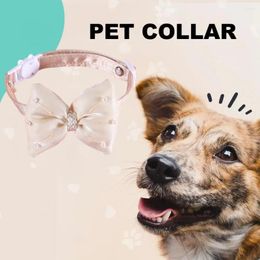 Dog Collars Non-fading Pet Collar Stylish Adjustable With Exquisite Heart Pendant Cute Bow Cat For Pets Fashionable