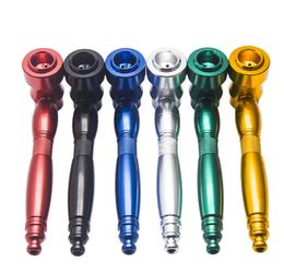 New Colorful Long Metal Smoking Pipes Aluminium Alloy Detachable 152mm Tobacco Hand Cigarette Pipe Filter Spoon Bowl Holder