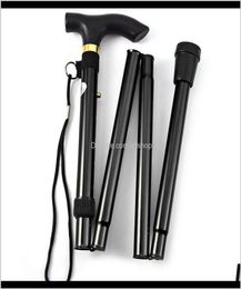 Trekking Poles And Camping Hiking Sports Outdoors Drop Delivery 2021 Adjustable Aluminium Metal Cane Walking Stick Folding Column O6216624