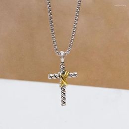 Pendant Necklaces Jade Angel Vintage Box Chain For Men Fashion Unisex Cross Necklace Hip Hop Style Jewelry Accessories Birthday Party Gift