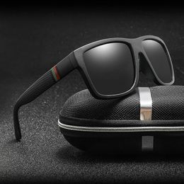 Fashion Square Polarised Sunglasses for Mens Retro Plastic Sunglasses for Womens Fashion Black Sports Shadow UV400 240326