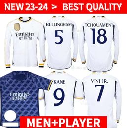 23 24 Long BELLINGHAM Soccer Jerseys VALVERDE VINI JR Madrids 2023 2024 RODRYGO KANE Fan Player Version Mordric CAMAVINGA Football Shirts Kit HALA Men Kids 97 81