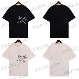 Men's T-Shirts New Men Women T-shirts Oversized Foggy T-Shirt High Strt Short-slved Lovers Couples Ts Shirts Tops T240325