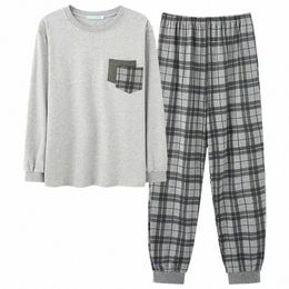 home Wear Nightwear Sets Pants Men Cott Fi Male Pure 4XL Print Lounge Sleepwear Big Yards Plaid Pyjamas for Letter Autumn L3jB#