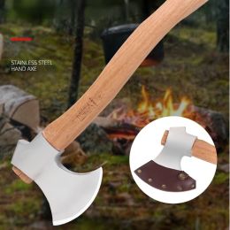 Hammer Stainless steel tree cutting and logging tools, firewood cutting and battle axe, camping solid wood handle, axe, mountain axe