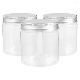 Storage Bottles 3 Pcs Aluminium Lid Mason Jars Sealing Plastic Honey Jam Pet Lidded Small