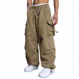 harajuku Oversized Cargo Parachute Pants Men Streetwear Vintage Y2k Hip Hop Wide Leg Joggers Baggy Casual Sweatpants Techwear r3js#