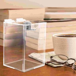 Boxes Acrylic Piggy Bank Transparent Money Box Coins Saving Pot Desktop Cash Container Home Decoration