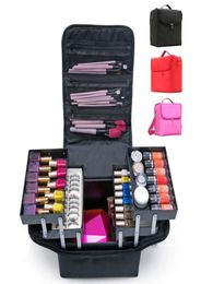 Multilayer Clapboard Cosmetic Bag Case Beauty Salon Tattoos Nail Art Tool Bin Fashion Women Makeup Organiser Large Capacity Y200714491320