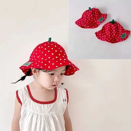 et Hats Baby Fisherman Hat Spring and Autumn Red Strawberry Sunshine Hat Baby Outdoor Travel Western style Sunshine Bowl HatC24326