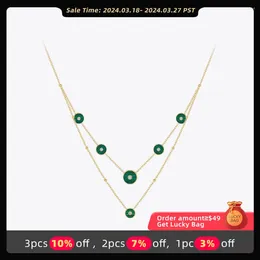 Pendant Necklaces ENFASHION Collares Para Mujer Peacock Green Disc Necklace For Women Jewelry Trendy 18K Gold Color Birthday Gift P233420