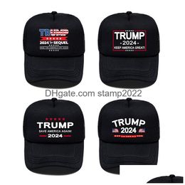 Party Hats 2024 Trump Baseball Hat Presidential Election Caps Save America Again Mesh Cotton Cap Drop Delivery Home Garden Festive Su Dhejg