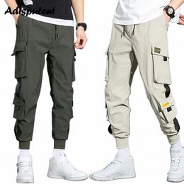 new Hip Hop Joggers Cargo Pants Men Harem Pants Multi-Pocket Ribbs Man Sweatpants Streetwear Casual Pants Mens Sweatpants 63Xn#