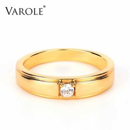 Band Rings VAROLE punk curve ring suitable for women with a large CZ gold minimalist ring fashionable Jewellery Anillos no print good gift J240326