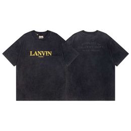 lanvin t shirt Summer Fashion Brand Letter Printed Men's and Women's Casual Short Sleeved T-shirt