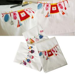 Towel 3Packs Embroidered Tea Dish Flour Sack Machine Embroidery