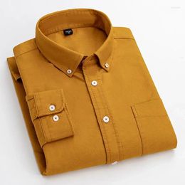 Men's Casual Shirts High Quality Cotton Oxford Down Button Collar Long Sleeve Slim Fit Men Solid