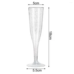 Disposable Cups Straws 4.5OZ/135ml 10Pcs Champagne Goblet Lightweight Flute Beautiful Useful Multipurpose Bar Supply