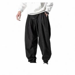 2024 Spring New Japanese Beam Leg Pants Loose Casual Wide-Legged Pants Fi Hip-Hop Street Designer Model Harlequin Pants v3fY#