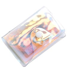 Transparent Change Purse With Snap Fastener Laser Plastics 20 Seat Credit Card Holders Dustproof Cards Case 3cs E193207476