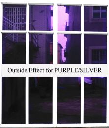 Films Purple Silver Mirror Window Film, Insulation Solar Tint Stickers, UV Reflective, One Way Privacy, Protection Film for Glass