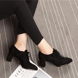 Boots High Quality Suede Square Heel Women's Ankle Fashion Elegant Ladies Booties Autumn Winter Short Boats Mujer Size 31-48