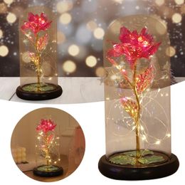 Decorative Flowers Galaxies Rose Foil Flower Battery Powered Simulation Fairy Lights Valentines Day Gift For Girlfriend