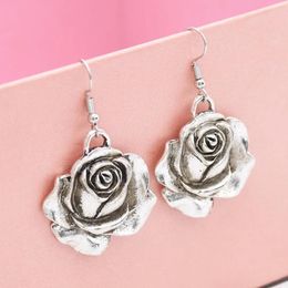 Dangle Earrings Gypsy Vintage Silver Colour Plant Drop For Women Carved Flower Leaf Earring Party Jewellery Birthdeay Gift