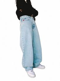 y2k Golf Trap Wang Jeans for Men Streetwear Baggy Jeans Embroidery Denim Leisure Simple Cargo Pants Women Jeans Mujer Hot N1cL#