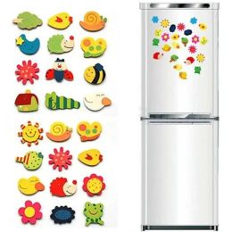 2024 12pcs/set bebek sevimli buzdolabı mıknatıslar ahşap karikatür hayvan çocuk sevimli komik eğitim oyuncakları buzdolabı mıknatıs hediyelik eşya ev dekorasyon