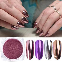 Nail Glitter Boxes Chrome Mirror Gold Silver Powder Set Rubing On Art Pigment Dust UV Gel Polish Decors Manicure CHC000