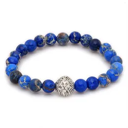 Link Bracelets 2024 Antique Crystal Natural Stone Buddha Leopard Head Bracelet Jewellery Charm Yoga For Men Women