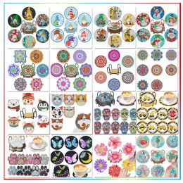 Stitch SDOYUNO 6/8pcs DIY Flowers Diamond Painting Coaster Drink Cup Cushion Diamond Embroidery Kit Kitchen Accessories Home Decor