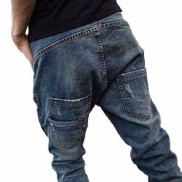 japanese Retro Wed Old Jeans Pants Men Vintage Loose Hip Hop Harem Pants Large Size Skinny Feet Slim Trousers Men Clothes 22zR#