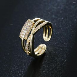 Cluster Rings Emmaya Arrival Punk Style Design Delicate Ring Adjustable With Zirconia Decoration For Female Modern Jewelry