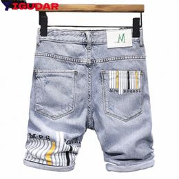 fi Brand Men Jeans Shorts Hole 2023Streetwear Harajuku Slim Straight Denim Shorts Summer Casual Baggy Ripped Jeans for men R6sP#