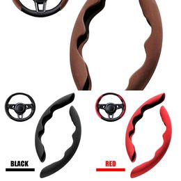 Update 1 Pair Suede Car Steering Wheel Cover Universal Fur Wheel Booster Protection Cover Non-Slip Auto Truck Interior Accessories