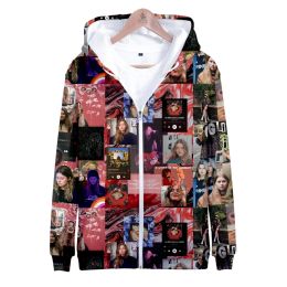 Singer Girl in Red 3D Print Zip Up Women/Men Hoodie Sweatshirt Streetwear Hip Hop Zipper Hooded Jacket Casual Sportswear