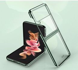 Simple Transparent Electroplating Phone Cases For Samsung Galaxy Z Flip 3 Foldable Screen Allinclusiv Hard Protective Full Cover3995557