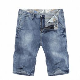 denim Short Jeans Men Light Blue Stretch Slim Straight Summer Shorts Jeans For Men Casual Pants Men's Luxury Clothing Brand 20IN#