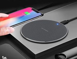 10W Qi Wireless Charger For iPhone 8 X XR XS Max QC30 10W Fast Wireless Charging for Samsung S9 S8 Note 9 S10 USB Charger Pad7104659