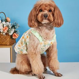 1pc Pet Bubble Skirt, Small Medium Dog Floral Clothes, Cute Princess Dress, Kitten Puppy Suspender Skirt