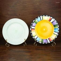 Decorative Plates 1pc Simple Iron Plate Stand Holder Craft Display Flip Cookie Medal